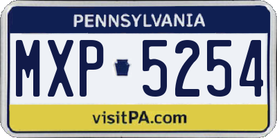 PA license plate MXP5254