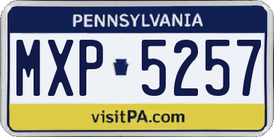 PA license plate MXP5257