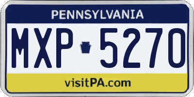 PA license plate MXP5270