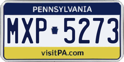PA license plate MXP5273