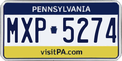 PA license plate MXP5274