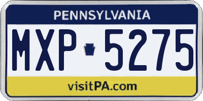 PA license plate MXP5275