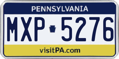 PA license plate MXP5276