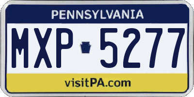 PA license plate MXP5277