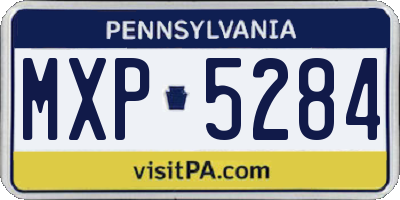 PA license plate MXP5284