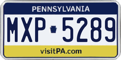 PA license plate MXP5289