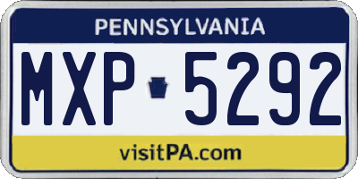 PA license plate MXP5292
