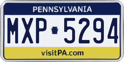 PA license plate MXP5294