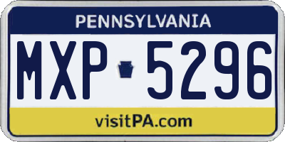 PA license plate MXP5296