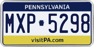 PA license plate MXP5298