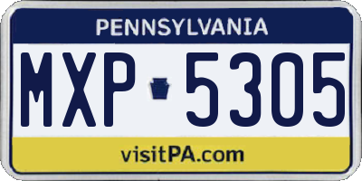 PA license plate MXP5305
