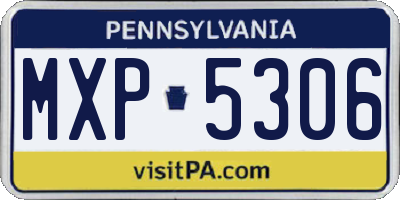 PA license plate MXP5306