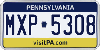 PA license plate MXP5308