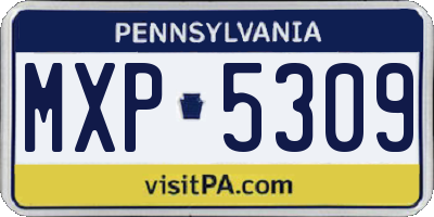 PA license plate MXP5309