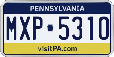 PA license plate MXP5310