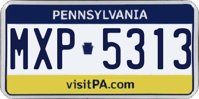 PA license plate MXP5313