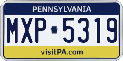 PA license plate MXP5319
