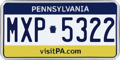 PA license plate MXP5322