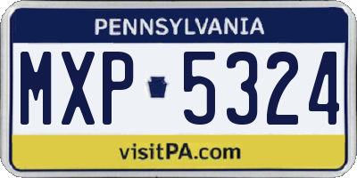 PA license plate MXP5324