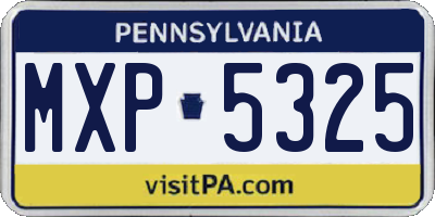 PA license plate MXP5325