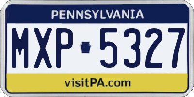 PA license plate MXP5327