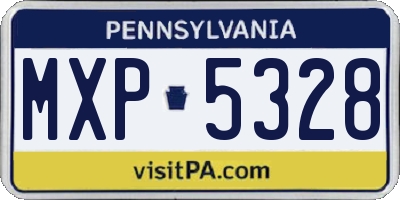 PA license plate MXP5328