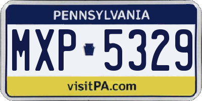 PA license plate MXP5329