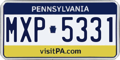 PA license plate MXP5331