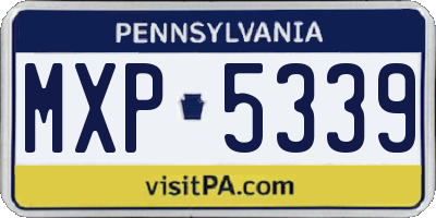 PA license plate MXP5339