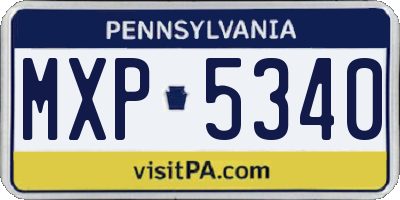 PA license plate MXP5340
