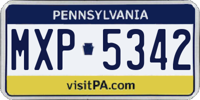 PA license plate MXP5342