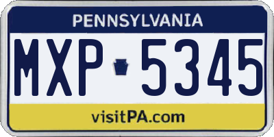 PA license plate MXP5345