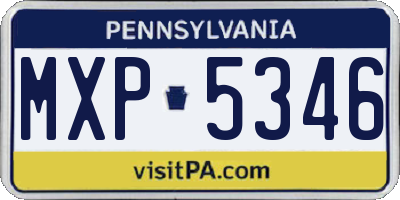 PA license plate MXP5346