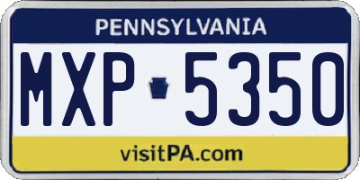 PA license plate MXP5350