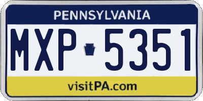 PA license plate MXP5351