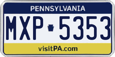 PA license plate MXP5353