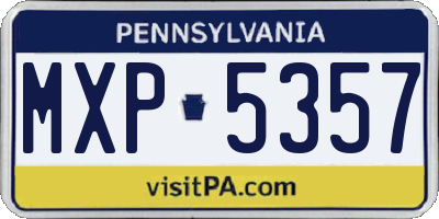PA license plate MXP5357