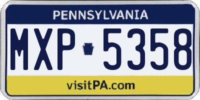 PA license plate MXP5358