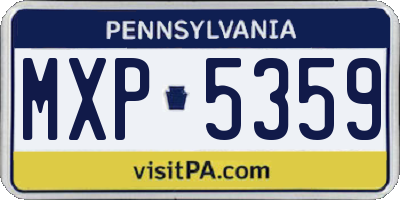 PA license plate MXP5359