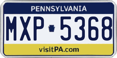PA license plate MXP5368