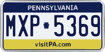 PA license plate MXP5369