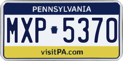 PA license plate MXP5370