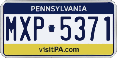 PA license plate MXP5371