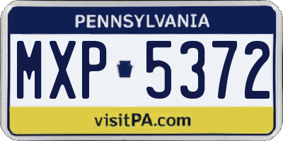 PA license plate MXP5372