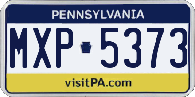 PA license plate MXP5373