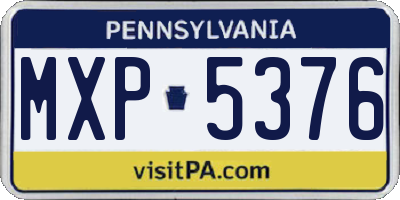 PA license plate MXP5376