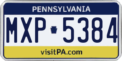 PA license plate MXP5384