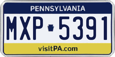 PA license plate MXP5391