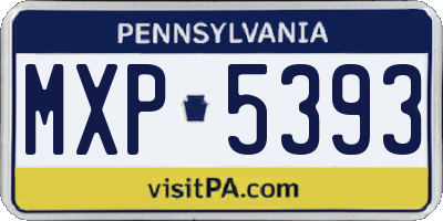 PA license plate MXP5393
