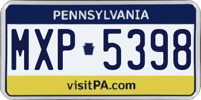 PA license plate MXP5398